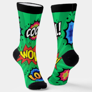Pop Art Comics Speech Bubbles Socks