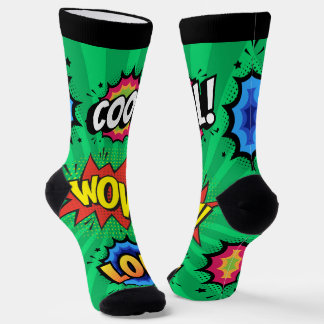Pop Art Comics Speech Bubbles Socks