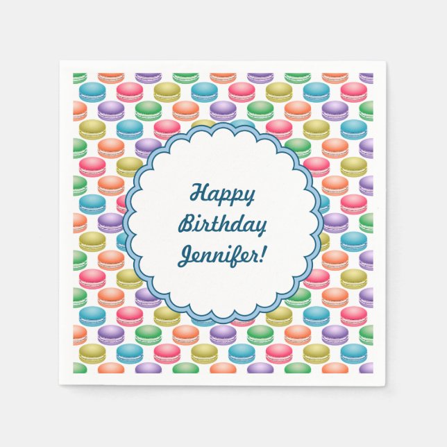 Pop Art Cookies Colourful Macarons Napkin (Front)