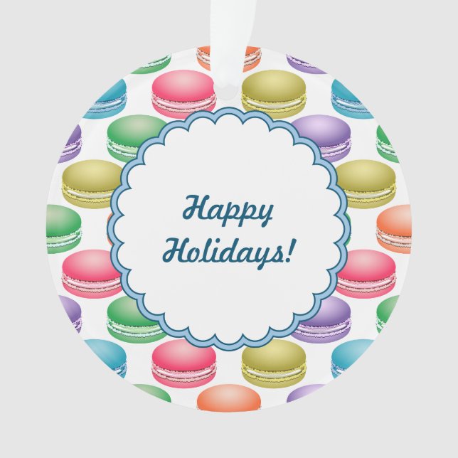 Pop Art Cookies Colourful Macarons Ornament (Front)