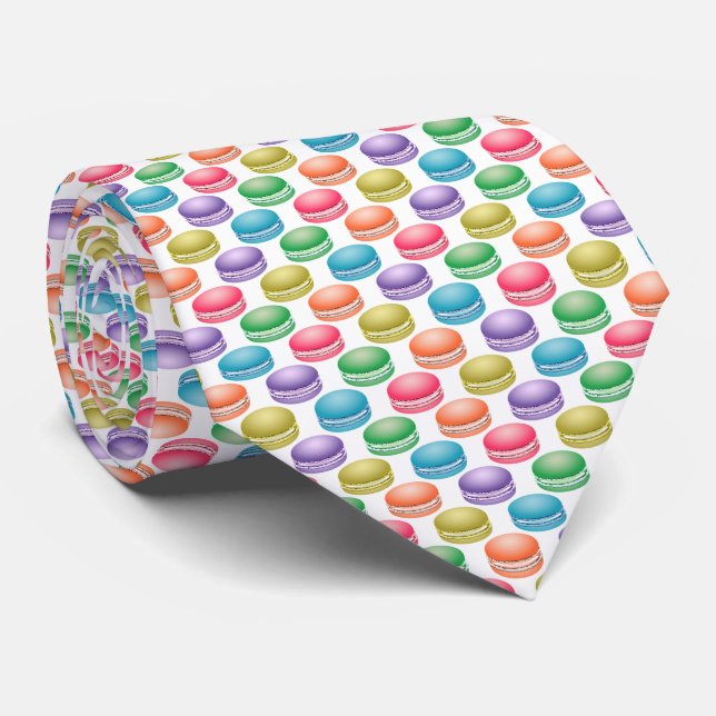 Pop Art Cookies Colourful Macarons Tie (Rolled)