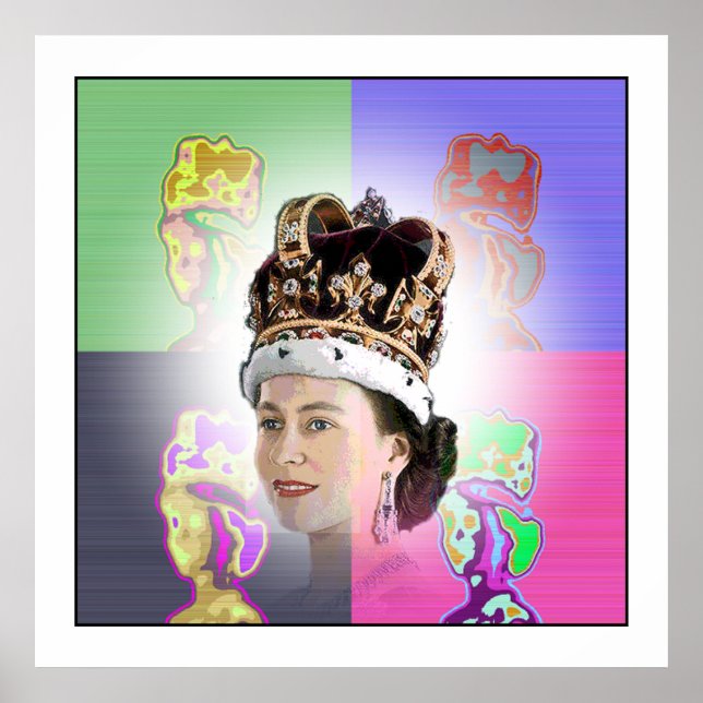 Pop Art coronation for Elizabeth II Poster (Front)