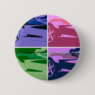 Pop Art Corvettes 6 Cm Round Badge