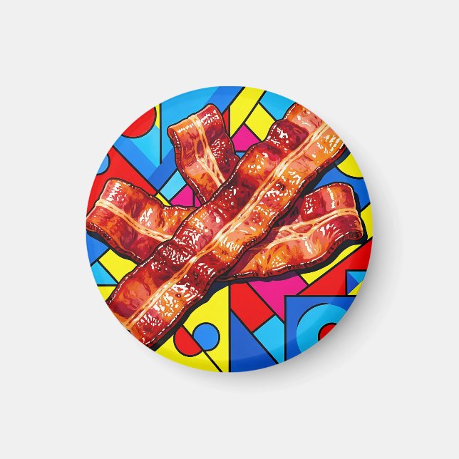 Pop Art Crispy Bacon Magnet (Front)