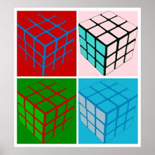 Pop art cubes poster