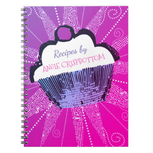 Pop art cupcake baking recipe notebook