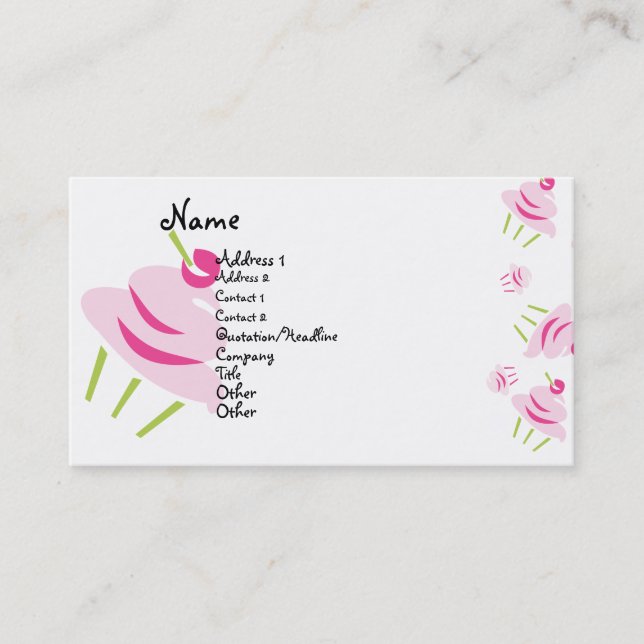 Pop Art Cupcake Business Card (Front)