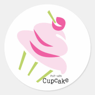 PoP aRt CupCaKe Classic Round Sticker