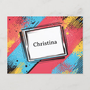Pop Art Custom Name Design: Vibrant & Bold Art Postcard