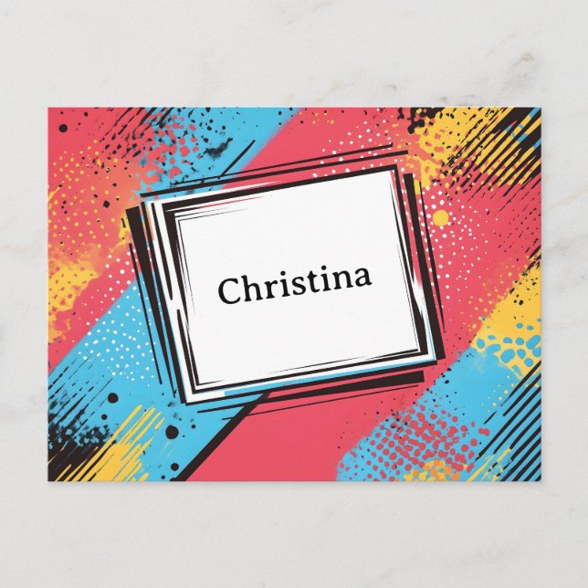 Pop Art Custom Name Design: Vibrant & Bold Art Postcard (Front)