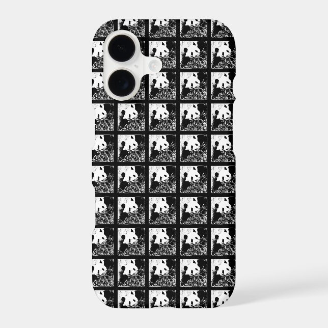 Pop Art Cute Giant Pandas B&W Black and White (Back)
