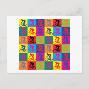 Pop Art Cycling Postcard