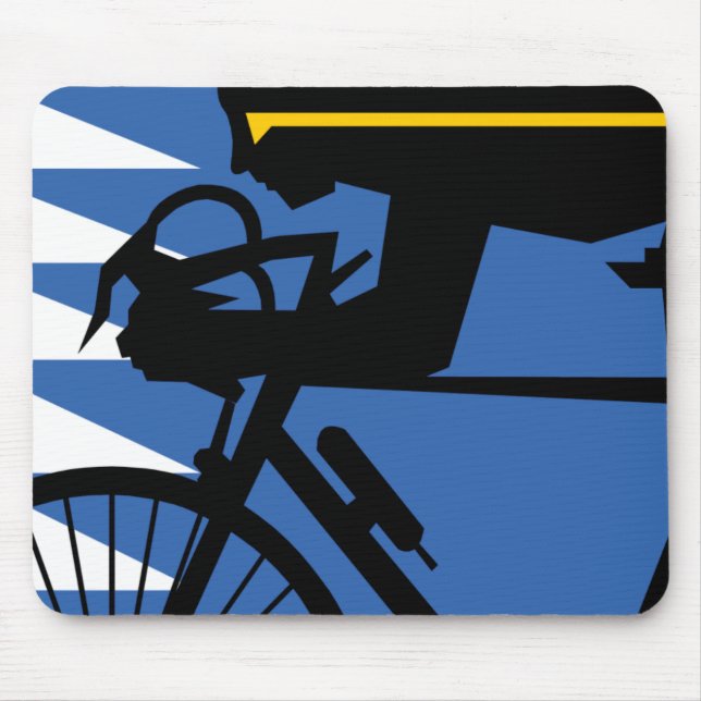 Pop Art Cyclist Mouse Mat (Front)