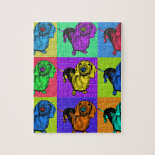 Pop Art Dachshund Panels Jigsaw Puzzle