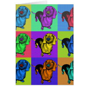 Pop Art Dachsund Doxie Panels Multi-Colour Popart