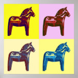 Pop Art dala horse Poster<br><div class="desc">Pop art meet the Scandinavian Dala Horse.</div>