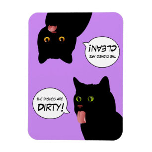 Pop Art Dishes are clean/dirty Cat Magnet