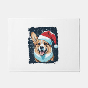 Pop Art Dog Christmas Corgi Doormat