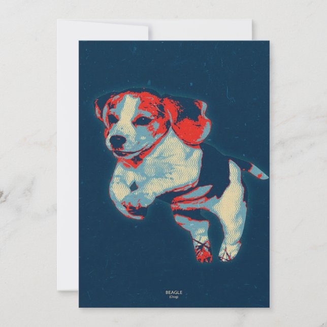 Pop Art Dog | Happy Beagle Holiday Card (Front)