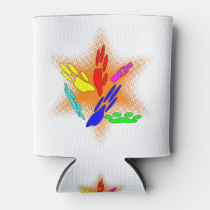 Pop Art Dog Paw Prints Can Cooler