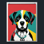Pop Art Dog Photo - Modern Retro Colour Block Post Poster<br><div class="desc">"Pop Art Dog Photo - Modern Retro Colour Block Poster" Elevate your space with our "Pop Art Dog Photo" poster, a bold and vibrant piece that seamlessly blends modern trends with a hint of retro charm. This poster features a stylish colour block design that highlights your love for dogs in...</div>