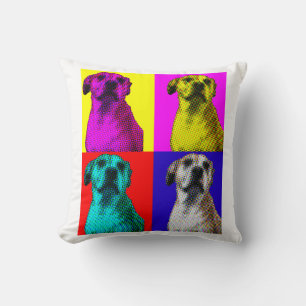 pop art dog Throw Pillow