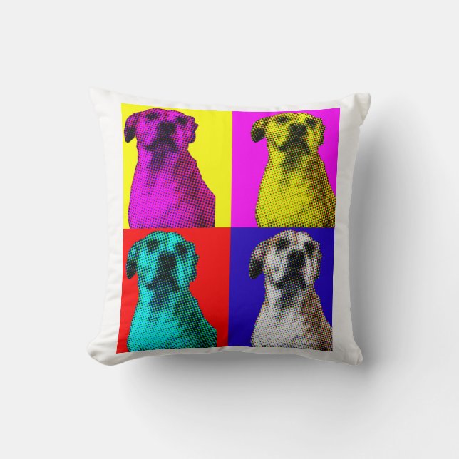 pop art dog Throw Pillow  (Front)