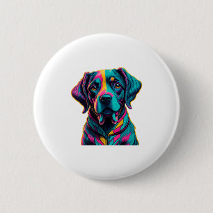 Pop Art dog to add fun and color to your style 6 Cm Round Badge