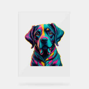 Pop Art dog to add fun and colour to your style  Acrylic Sign