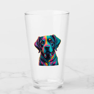 Pop Art dog to add fun and colour to your style Glass