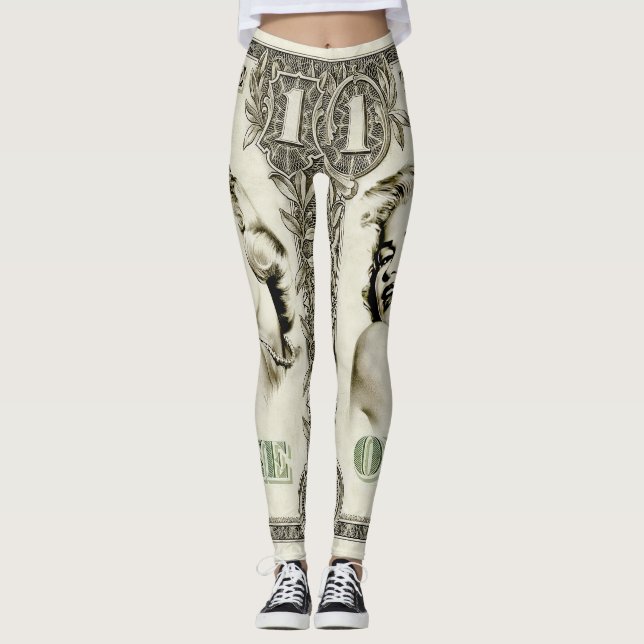 Pop Art Dollar Leggings Vintage Glam (Front)