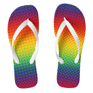 Pop Art Dots Rainbow Bright Colourful Gay Pride Flip Flops