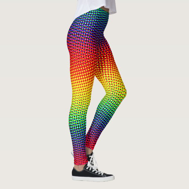 Pop Art Dots Rainbow Bright Colourful Gay Pride Leggings (Right)