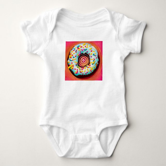 Pop Art Doughnut Baby Bodysuit (Front)