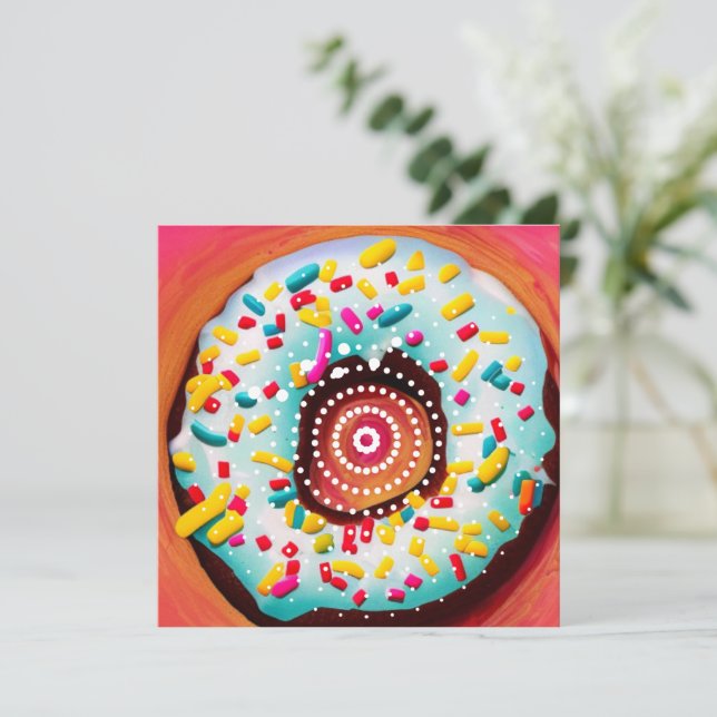 Pop Art Doughnut Holiday Card (Standing Front)