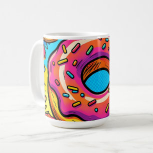Pop Art Doughnuts Pattern Coffee Mug