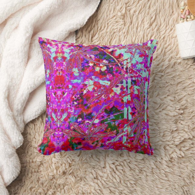 Pop Art Dragonflies on Pink Cushion (Blanket)