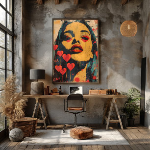 Pop Art Dramatic: Enigmatic Look Photo Print