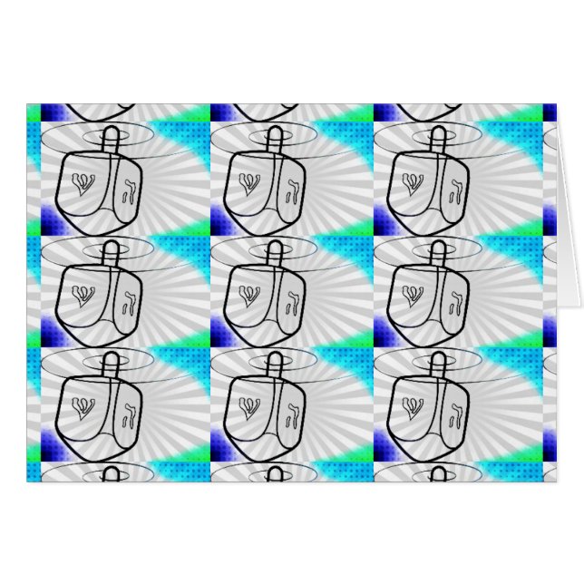 Pop Art Dreidel Greeting Card (Front Horizontal)