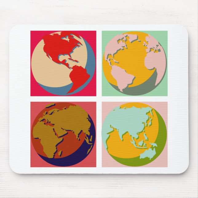 Pop Art Earth Mouse Mat (Front)