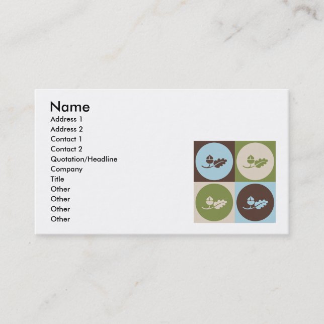 Pop Art Ecology Business Card (Front)