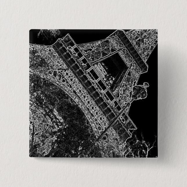 Pop Art Eiffel Tower Paris 15 Cm Square Badge (Front)
