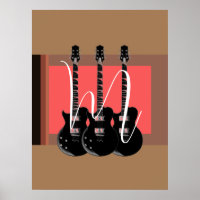 Pop Art Electric Guitar Monogram Initial