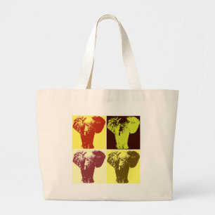 Pop Art Elephant Large Tote Bag