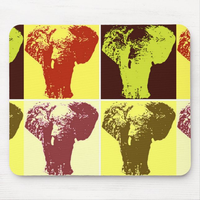 Pop Art Elephant Mouse Mat (Front)
