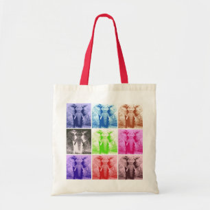 Pop Art Elephant Retro Tote Bag