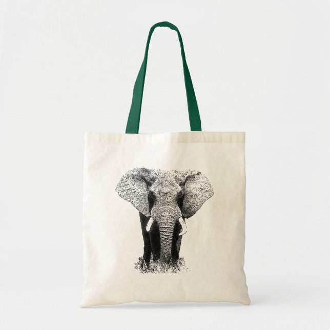 Pop Art Elephant Retro Tote Bag (Front)
