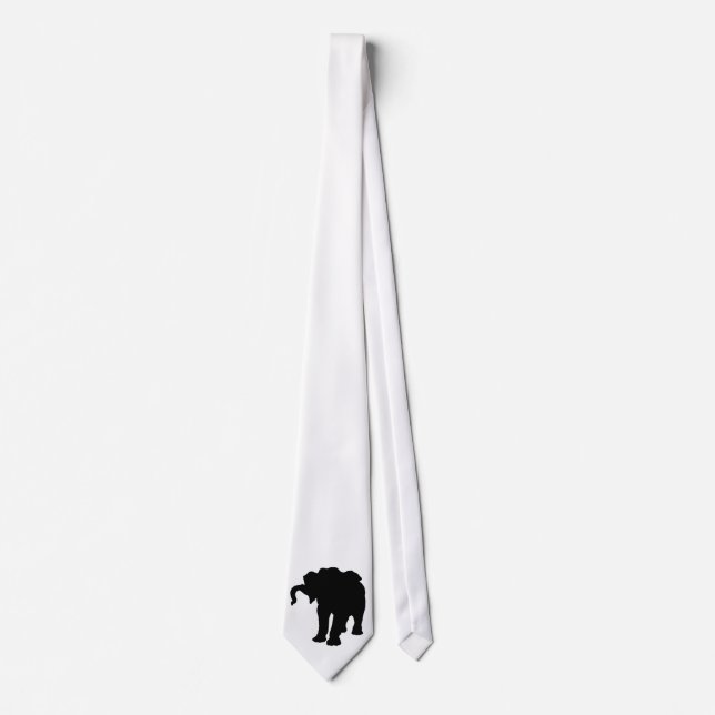 Pop Art Elephant Silhouette Neck Tie (Front)