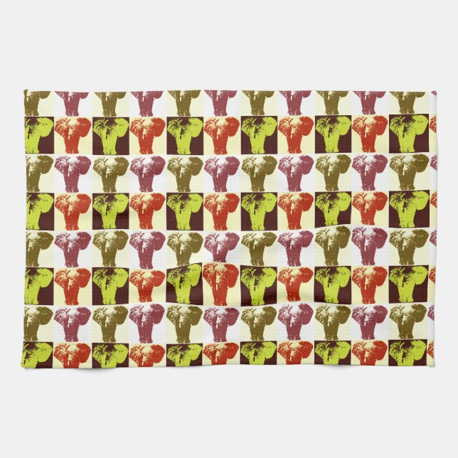 Pop Art Elephant Tea Towel (Horizontal)