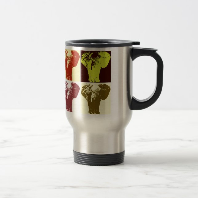 Pop Art Elephant Travel Mug (Right)